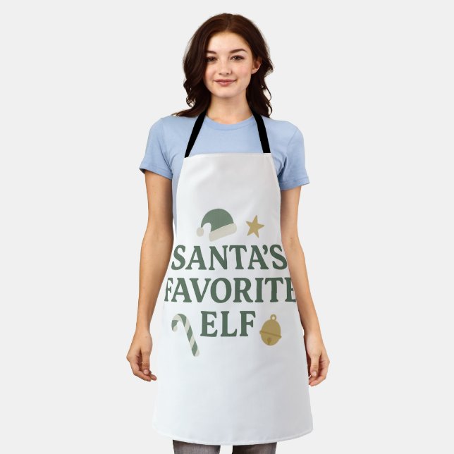 L'elfe préféré du Père Noël - Tablier de cuisson d (Porté)