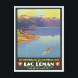 Leman lake Suisse voyage vintage Carte postale<br><div class="desc">Leman lake Suisse voyage vintage Carte postale</div>