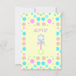 LEMON BABY RATTLE BABY SHOWER RSVP