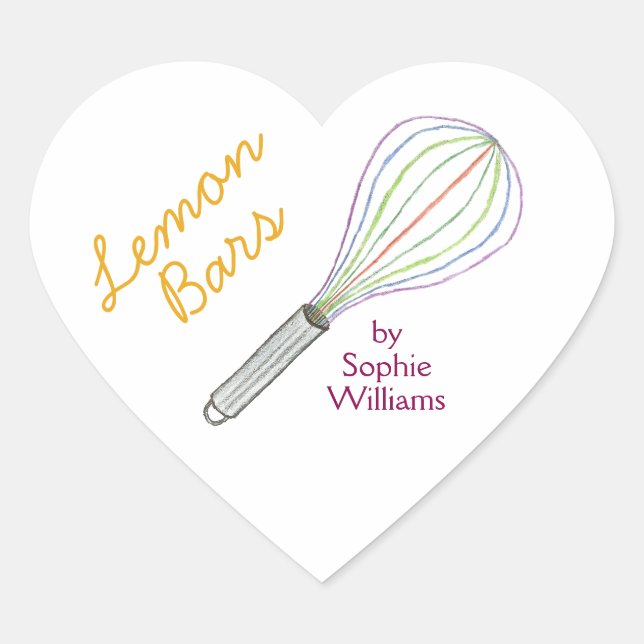 Lemon bar baking stickers / made with love (Devant)