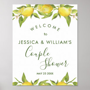Lemon Blossom Verdure Couples Affiche de bienvenue