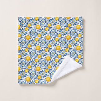Lemon Botanical Blue and Yellow Summer Print