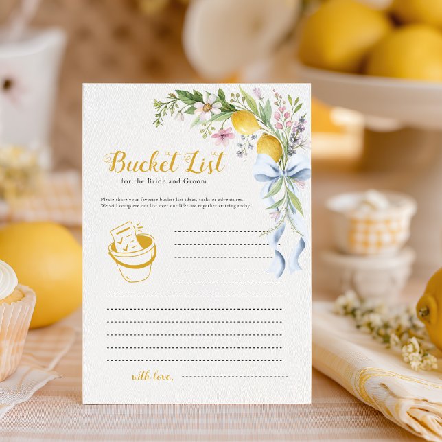 Lemon Bride & Groom Bucket List Bridal Shower Game (Créateur téléchargé)