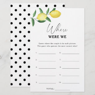 Lemon Citrus - Où étions-nous jeu de baby shower d