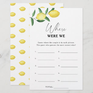 Lemon Citrus - Où étions-nous jeu de baby shower d