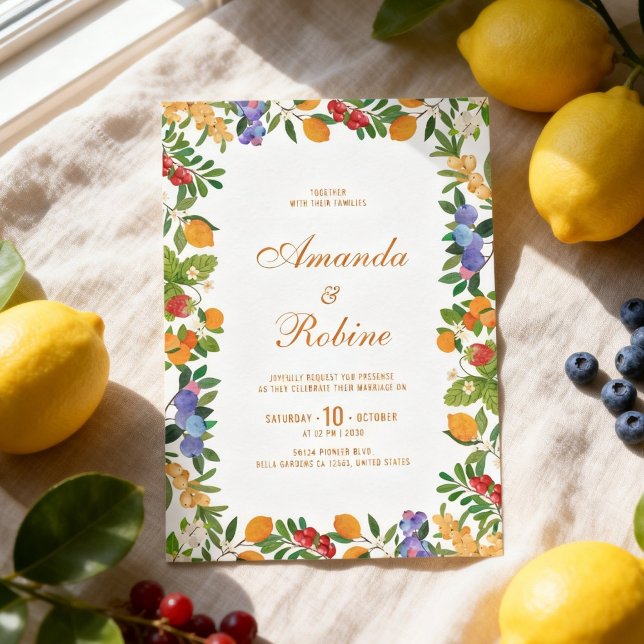 Lemon Citrus Wedding Invitation (Créateur téléchargé)