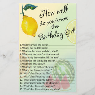 Lemon Comme tu connais bien la fille d'anniversair