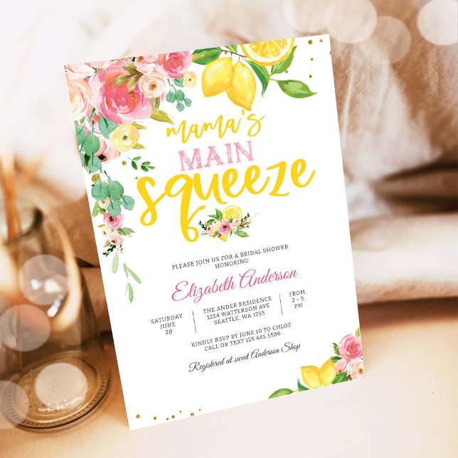 Lemon Floral Bridal Shower Invitation (Créateur téléchargé)