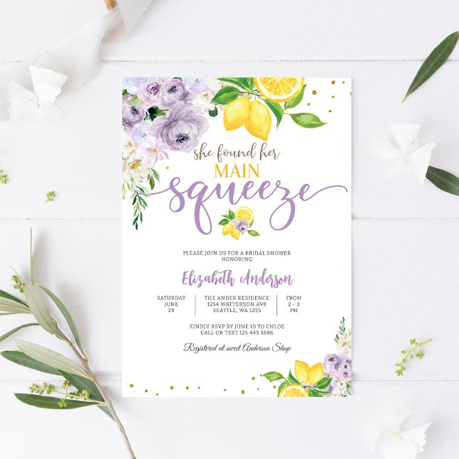 Lemon Floral Bridal Shower Invitation (Créateur téléchargé)