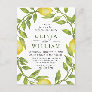 Lemon Green ENGAGEMENT PARTI Invitation