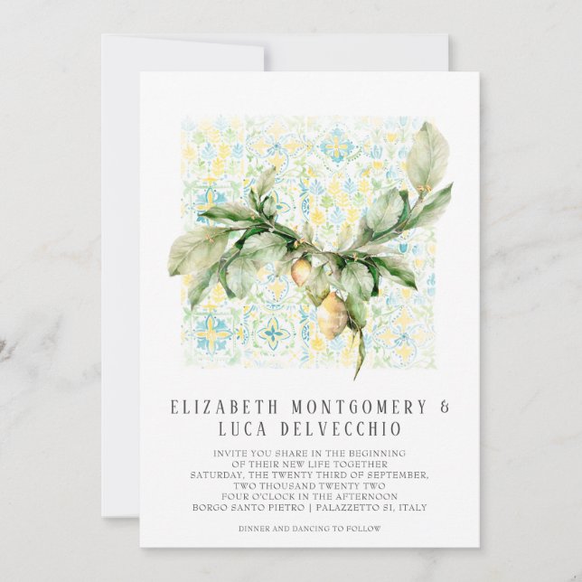 Lemon Grove italienne | Boho Botanical Invitation (Devant)