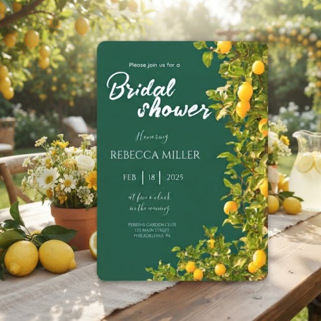 Lemon Grove Romance douche nuptiale Invitation (Créateur téléchargé)