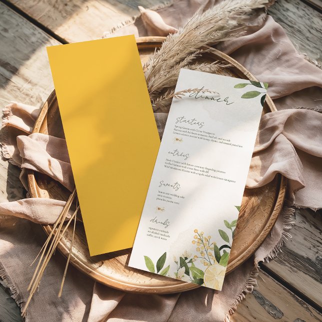 Lemon Kissed Wedding Flat Menu (Créateur téléchargé)