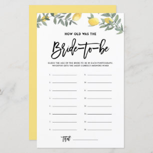 Lemon L'âge de la mariée Fête des mariées jeu