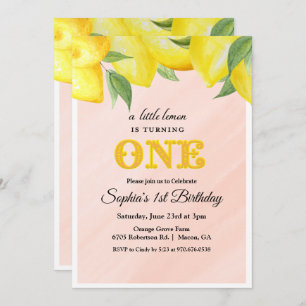 Lemon Lemonade 1er anniversaire Invitation