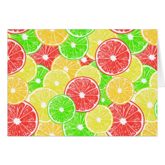 Lemon, orange, grapefruit and lime slices pattern (Devant horizontal)