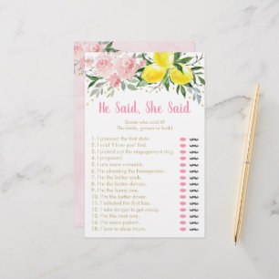 Lemon Pink Floral Il A Dit Qu'Elle A Dit Bridal Ga