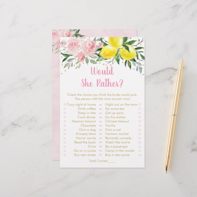 Lemon Rose Floral Voudrait-Elle Plutôt Jeu De Mari (Devant/Arrière en situation)