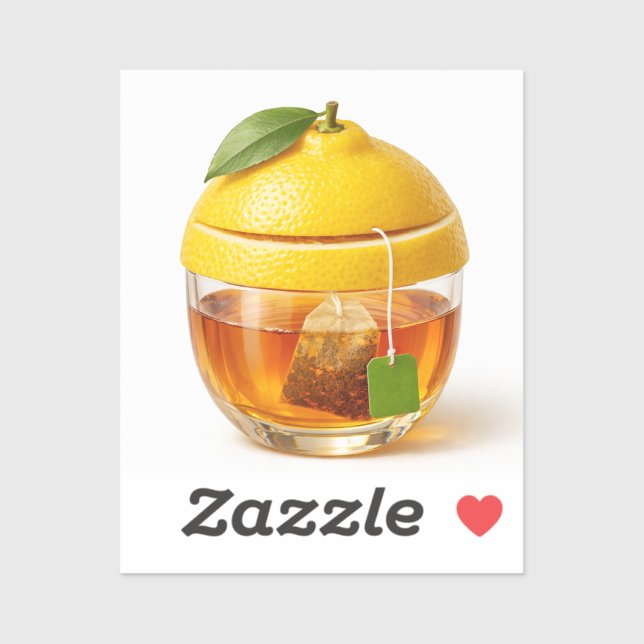Lemon Tea Illustration Vinyl Sticker (Feuille)