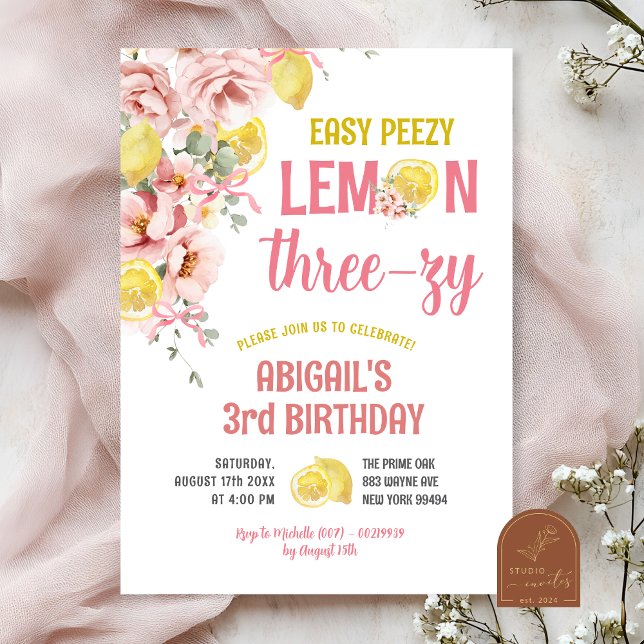 Lemon Trois-zy 3e anniversaire Invitation (Créateur téléchargé)