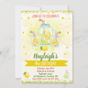 Lemonade invitation Citrus anniversaire Lemon part