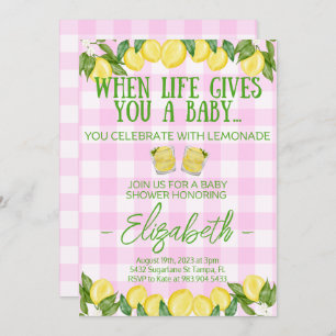 Lemonade Rose Thème Baby shower Invitation