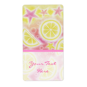 Lémonade rose 'Votre Texte' étiquette large bande