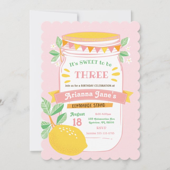 Lemonade Stand Anniversaire Fête Invitation (Devant)