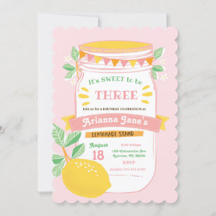 Lemonade Stand Anniversaire Fête Invitation