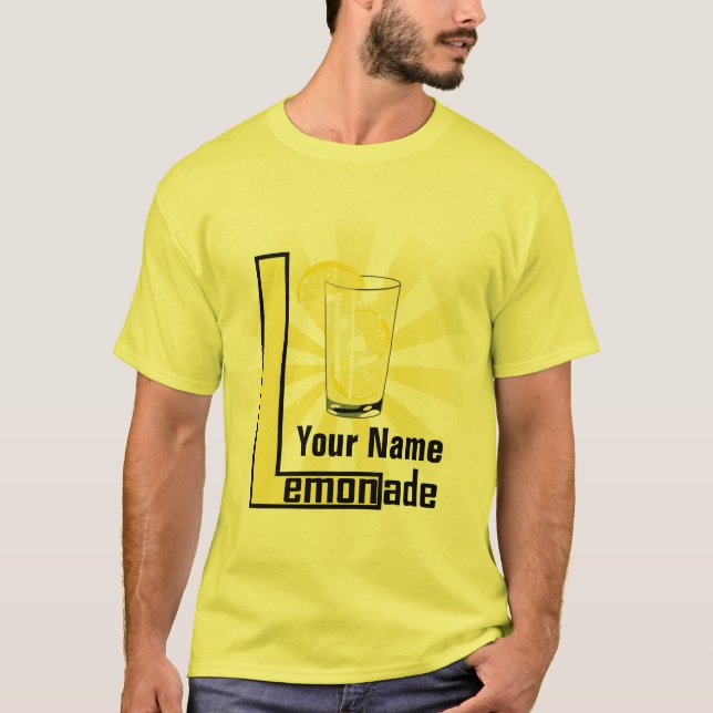 Lemonade Texte Design Modèle Mens T-shirt Jaune (Devant)