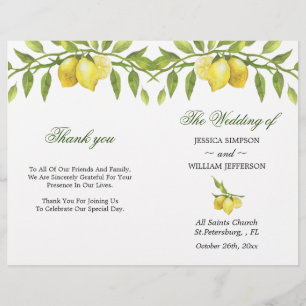 Lemons Blossom Verdure Mariage plié