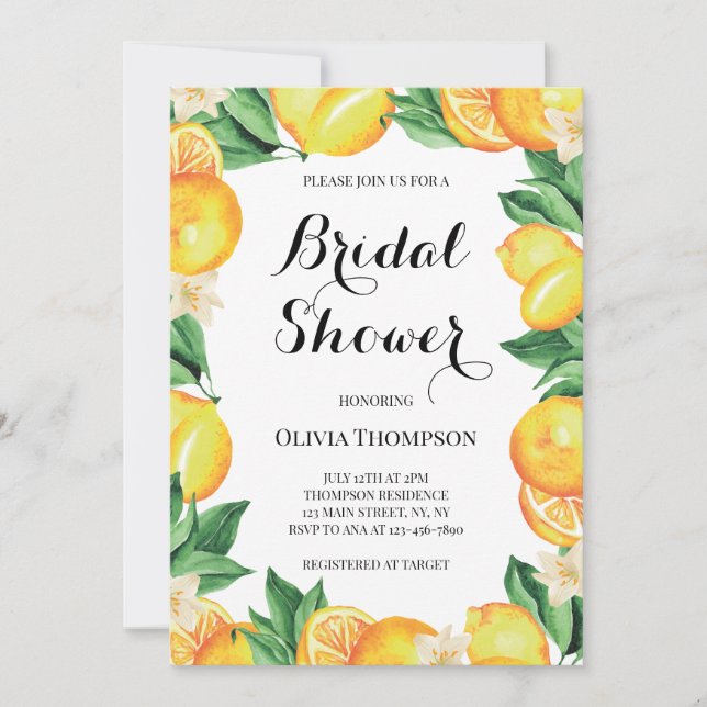 Lemons Bridal Shower invitation (Devant)