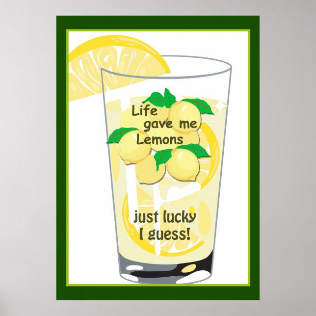Lemons Lemonade Funny Lucky Poster 20 x 28 (Devant)
