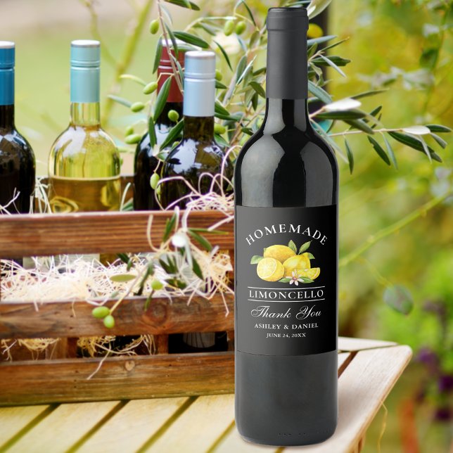 Lemons Limoncello Merci Étiquettes de bouteille no (Customize to change text size, text style or background color.)