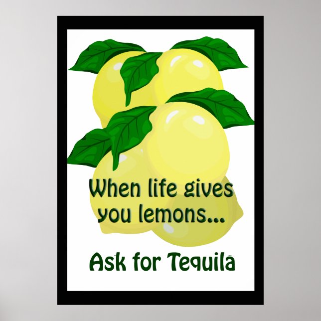Lemons Tequila Funny Poster 20 x 28 (Devant)
