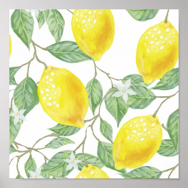 Lemons Yellow Citrus Poster (Devant)