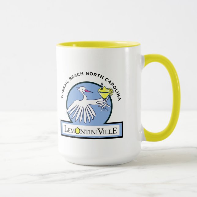 Lemontiniville grand 15oz Mug Manche Jaune (Droite)