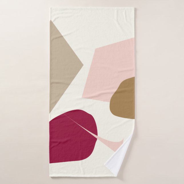 L'endroit bordeaux, la géométrie abstraite (Serviette de bain)