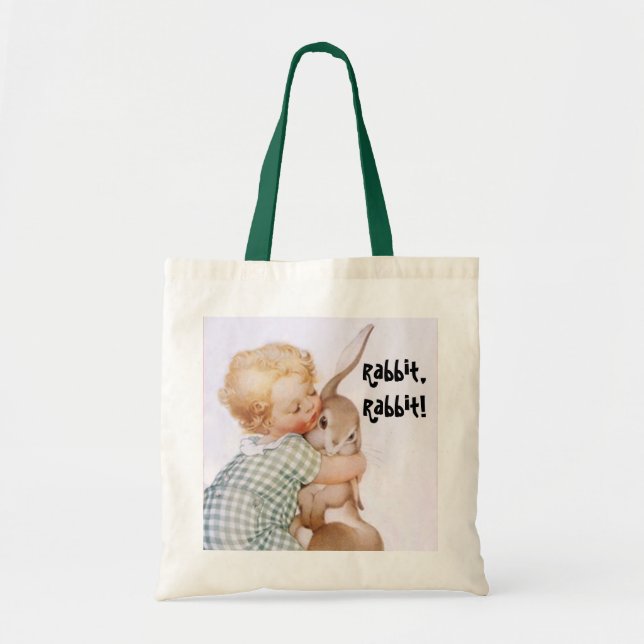 L'enfant vintage de sac fourre-tout étreint le (Devant)
