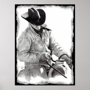 L'ENTRAÎNEUR de CHEVAL au crayon, affiche