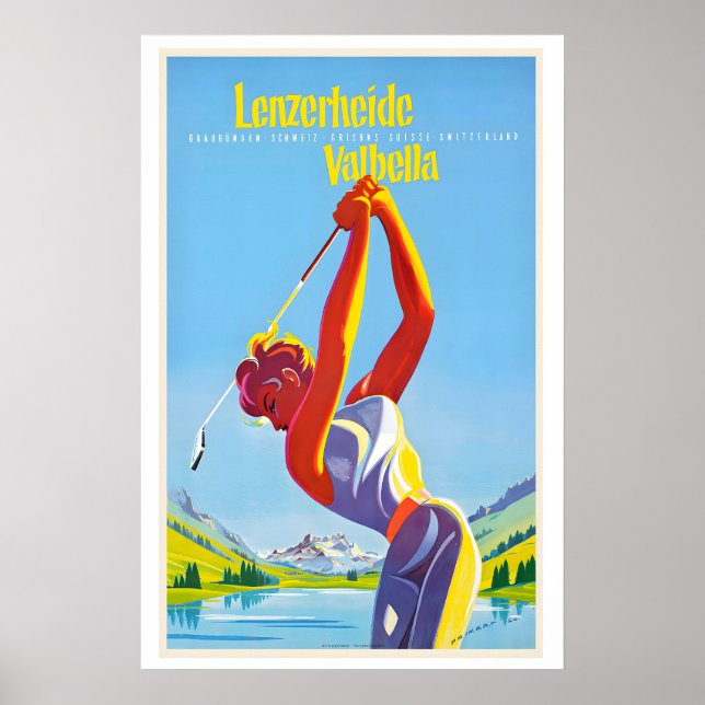 Lenzerheide Valbella Vintage Travel Poster (Devant)