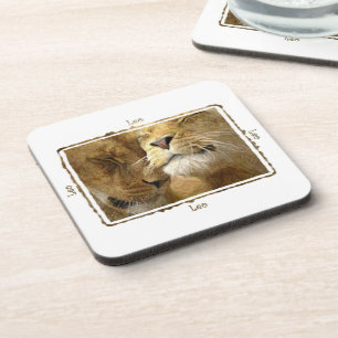 Leo - Astrologie Lion Couple Dessous de verre Set