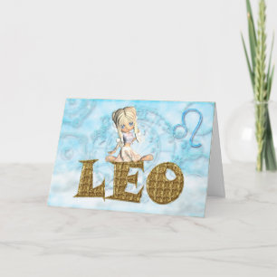Leo carte d'anniversaire mignonne