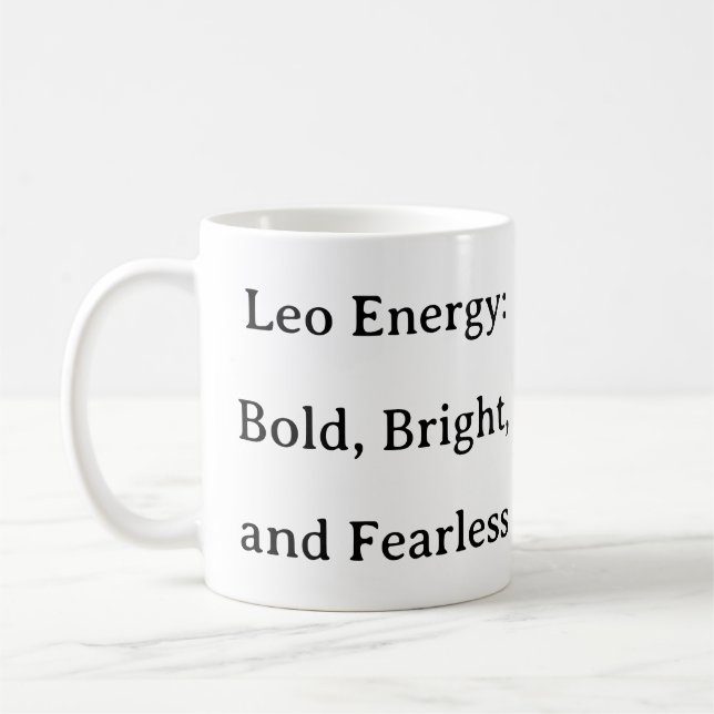 Leo Energy Bold brillant sans peur Zodiac Mug (Gauche)
