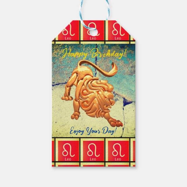 Léo - Étiquettes pour sac cadeau de taille moyenne (Devant)