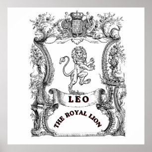 Léo Le Lion Royal Affiche de Rouleau du Zodiaque