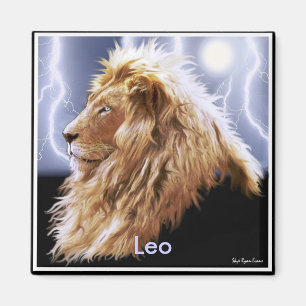 "LEO" Lion Astrology Art Magnet