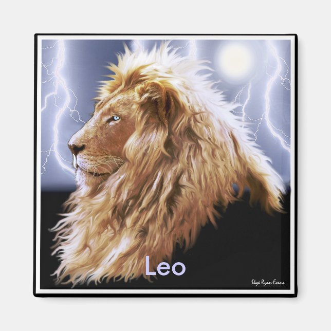 "LEO" Lion Astrology Art Magnet (Devant)