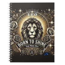 Leo "Né pour briller" Carnet Spiral