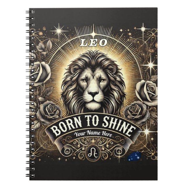 Leo "Né pour briller" Carnet Spiral (Devant)
